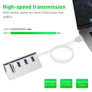 Adattatore HUB per lettore di schede USB 3.0 x 3 Rocketek HC422 + SD / TF