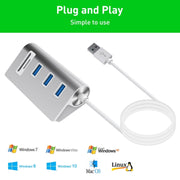 Adattatore HUB per lettore di schede USB 3.0 x 3 Rocketek HC422 + SD / TF