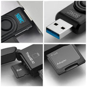 Lettore di schede SD/TF multifunzione Rocketek CR5 USB3.0