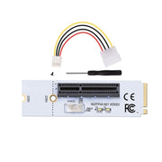 NGFF M.2 Chiave M a PCI-E 1X / 4X / 8X / 16X Scheda grafica Mining Slot Adattatore Scheda convertitore riser con LED e cavo di alimentazione a 4 pin, VER003 with 4 Pin Power Cable