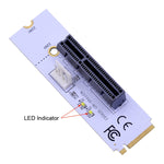 NGFF M.2 Chiave M a PCI-E 1X / 4X / 8X / 16X Scheda grafica Mining Slot Adattatore Scheda convertitore riser con LED e cavo di alimentazione a 4 pin, VER003 with 4 Pin Power Cable