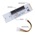 NGFF M.2 Chiave M a PCI-E 1X / 4X / 8X / 16X Scheda grafica Mining Slot Adattatore Scheda convertitore riser con LED e cavo di alimentazione a 4 pin, VER003 with 4 Pin Power Cable
