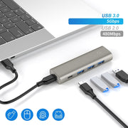 Adattatore HUB Rocketek HC466 USB 3.2 Gen2 Type-C 4 in 1