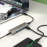 Adattatore HUB Rocketek HC466 USB 3.2 Gen2 Type-C 4 in 1