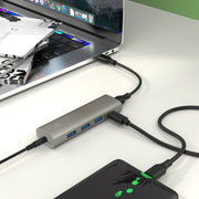 Adattatore HUB Rocketek HC466 USB 3.2 Gen2 Type-C 4 in 1