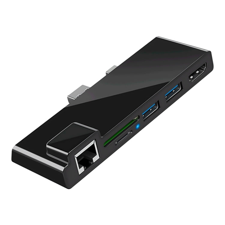 Adattatore HUB Rocketek SH768 6 in 1 RJ45 / USB 3.0 / HDMI / SD / TF per Surface Pro 4, For Surface Pro 4 with RJ45