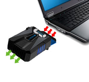 Ice Troll 5 COOLCOLD Ventola di raffreddamento portatile per laptop Dispositivo di raffreddamento dell'aria Regolatore di velocità regolabile per ventola di raffreddamento per notebook ad alte prestazioni, USB 5V (Black), USB 5V (White)