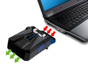 Ice Troll 5 COOLCOLD Ventola di raffreddamento portatile per laptop Dispositivo di raffreddamento dell'aria Regolatore di velocità regolabile per ventola di raffreddamento per notebook ad alte prestazioni, CA 220 V, AC 220V (Black), AC 220V (White)