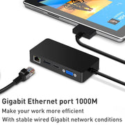Rocketek SH701 Adattatore HUB RJ45 / USB 3.0 11 in 1 100M per Surface Pro 5/6, For Surface Pro 5 / 6 100M