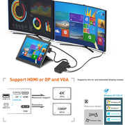 Rocketek SH701 Adattatore HUB RJ45 / USB 3.0 11 in 1 100M per Surface Pro 5/6, For Surface Pro 5 / 6 100M