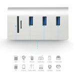 Adattatore HUB splitter USB 3.0 ad alta velocità Rocketek HUB-3PC2