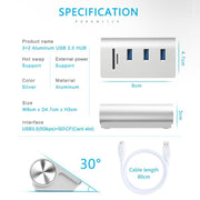 Adattatore HUB splitter USB 3.0 ad alta velocità Rocketek HUB-3PC2