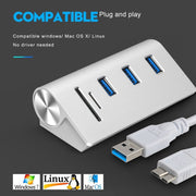 Adattatore HUB splitter USB 3.0 ad alta velocità Rocketek HUB-3PC2