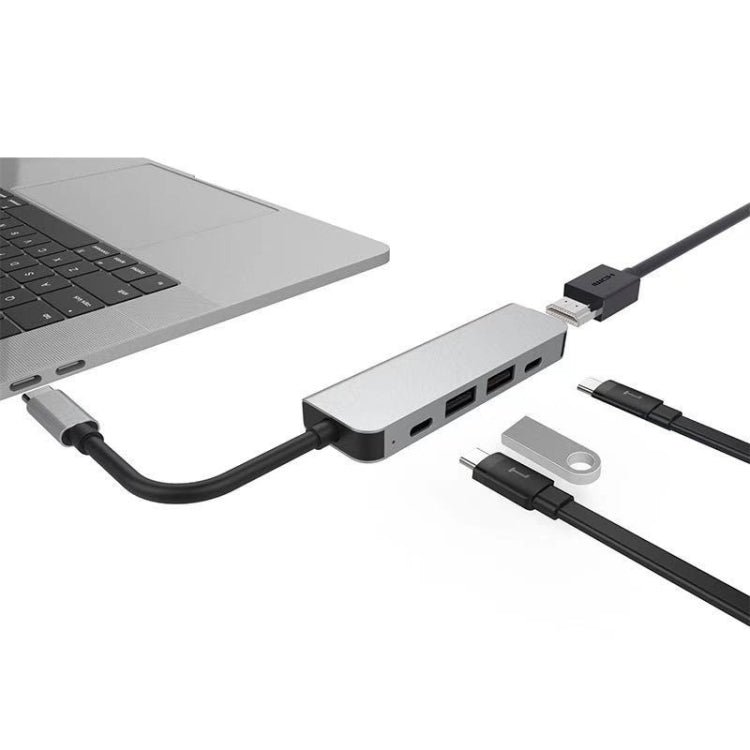 Adattatore HUB 5 in 1 USB-C con HDMI e porte USB