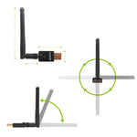 EDUP EP-DB1607 Scheda di rete adattatore Ethernet USB 2.0 WiFi dual band 600Mbps 2,4GHz e 5GHz, EP-DB1607