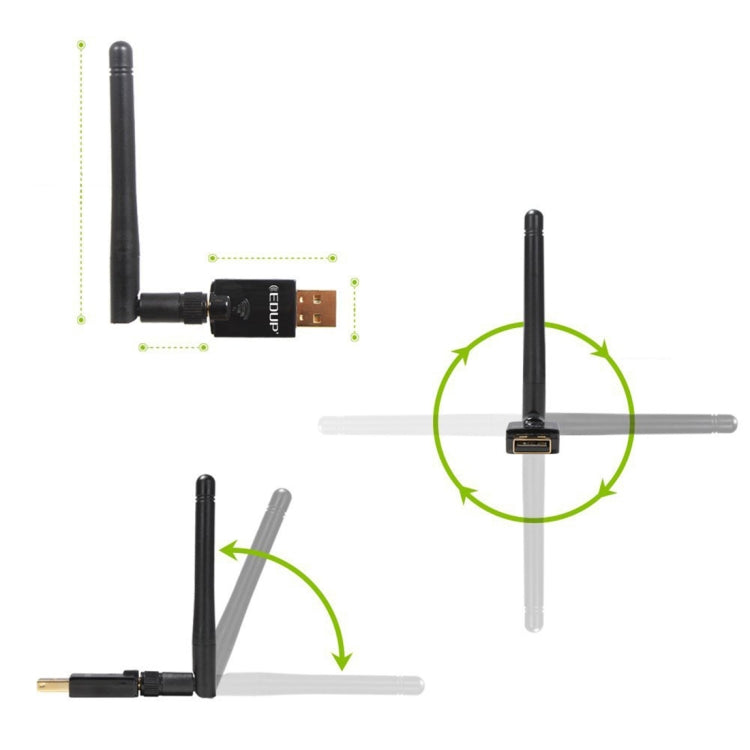 EDUP EP-DB1607 Scheda di rete adattatore Ethernet USB 2.0 WiFi dual band 600Mbps 2,4GHz e 5GHz, EP-DB1607