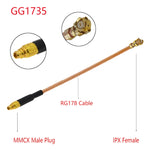 Cavo adattatore IPX femmina a GG1735 MMCX femmina RG178, lunghezza: 15 cm, IPX to GG1735 MMCX Male