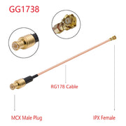Cavo adattatore IPX femmina a GG17378 MCX femmina RG178, lunghezza: 15 cm, IPX to GG1738 MMCX Female