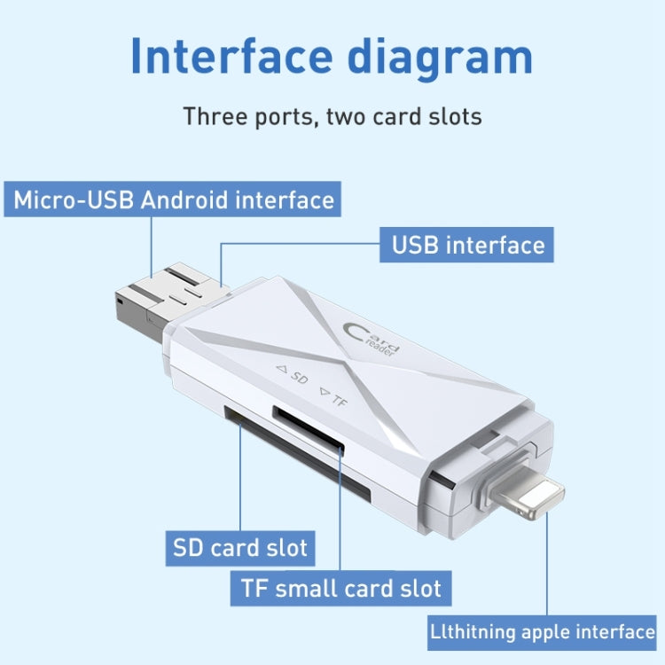Lettore di schede multifunzione ADS-208 8 pin+USB+Micro USB
