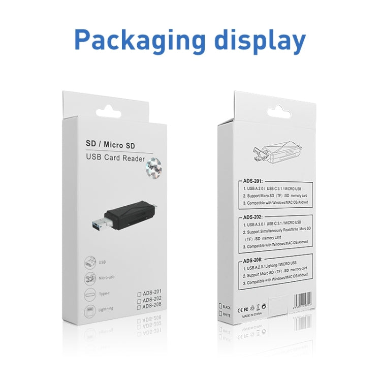 Lettore di schede multifunzione ADS-208 8 pin+USB+Micro USB