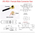 Cavo adattatore IPX femmina a GG1733 RP-SMA maschio RG178, lunghezza: 15 cm, IPX to GG1733 RP-SMA Male
