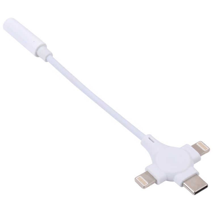 Cavo adattatore audio digitale doppio da 8 pin + USB-C/Type-C maschio a femmina da 3,5 mm