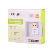 EDUP EP-AC1619 Mini Wireless USB 600Mbps 2.4G / 5.8Ghz 150M+433M Scheda di rete WiFi Dual Band per Nootbook / Laptop / PC, EP-AC1619 600Mbps (White), EP-AC1619 600Mbps (Black)