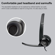 Cuffie stereo Logitech H390 USB con cavo e microfono con cancellazione del rumore