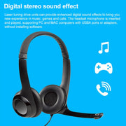 Cuffie stereo Logitech H390 USB con cavo e microfono con cancellazione del rumore