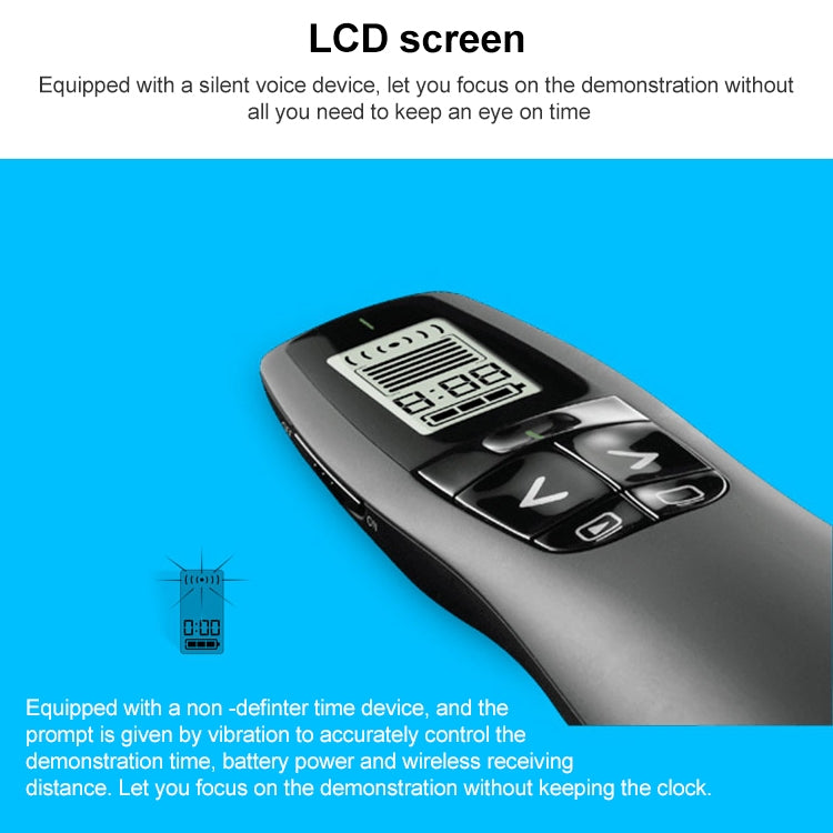 Penna flip con telecomando PPT per presentatore wireless USB Logitech R800 da 2,4 GHz, R800