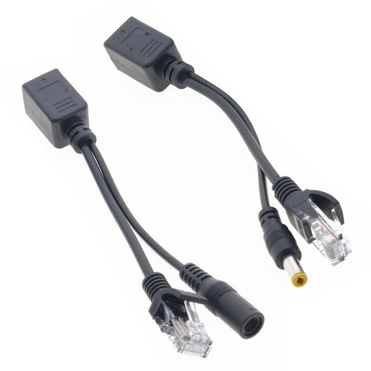 Set di cavi splitter e iniettore POE RJ45 2 in 1 con jack CC femmina e maschio da 2,1 x 5,5 mm, 2.1x 5.5mm Female