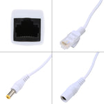 Set di cavi splitter e iniettore POE RJ45 2 in 1 con jack CC femmina e maschio da 2,1 x 5,5 mm, 2.1x 5.5mm Female