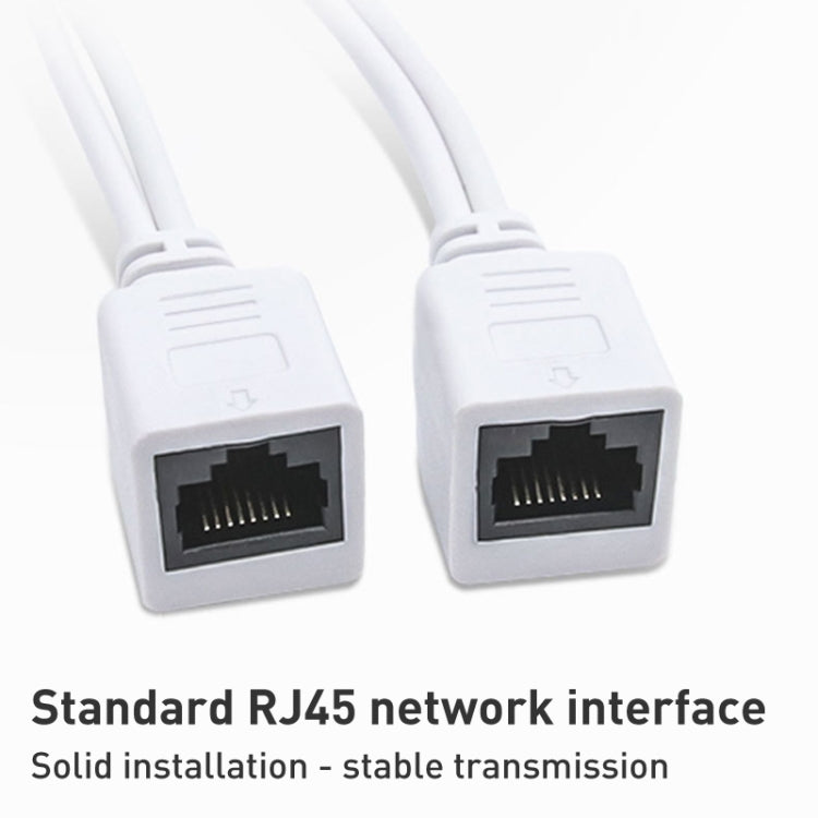 Set di cavi splitter e iniettore POE RJ45 2 in 1 con jack CC femmina e maschio da 2,1 x 5,5 mm, 2.1x 5.5mm Female