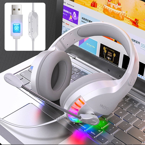 Cuffie da gioco cablate YINDIAO Q2 montate sulla testa con microfono, versione: scheda audio USB singola, Q2 Single USB Sound Card(Black), Q2 Single USB Sound Card(White)