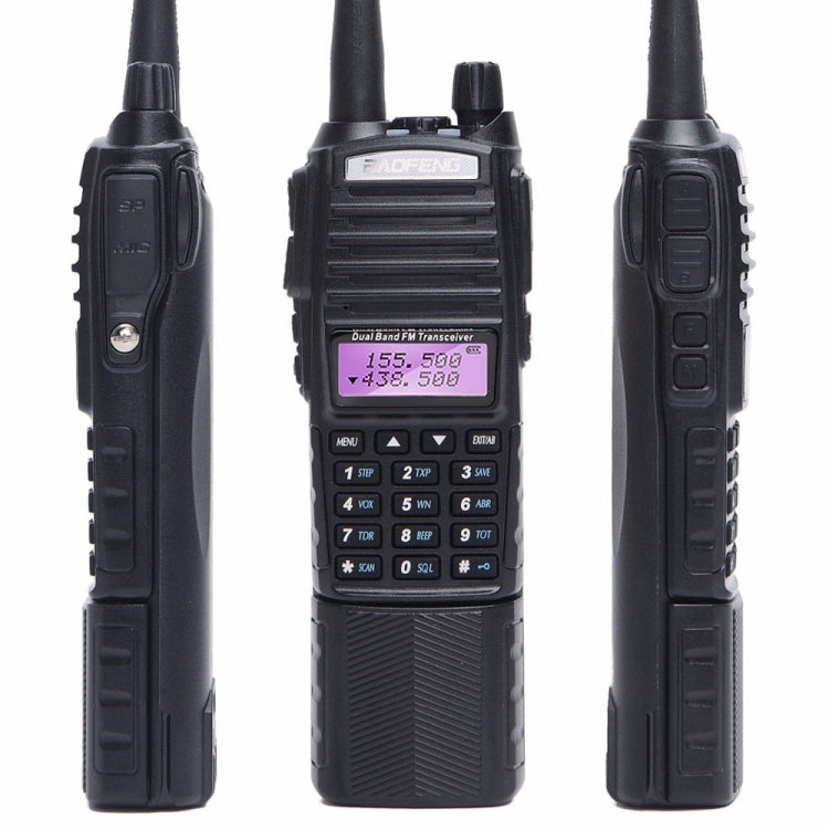 BaoFeng UV-82T Walkie-talkie portatile con doppia antenna radio bidirezionale tri-band, spina europea, UV-82T