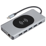 Docking station USB-C 14 in 1 con ricarica wireless 15W