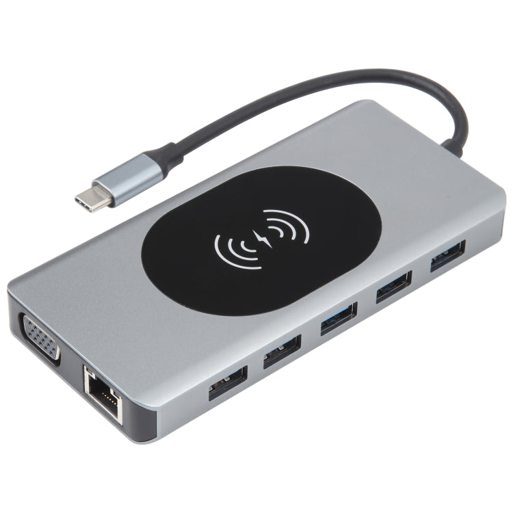 Docking station USB-C 14 in 1 con ricarica wireless 15W