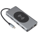 Docking station USB-C 14 in 1 con ricarica wireless 15W