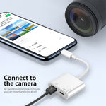 Adattatore USB-C 2 in 1 per fotocamera e smartphone