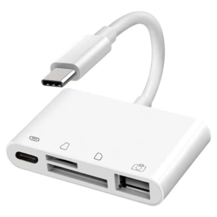 NK108LTC Lettore per fotocamera 4 in 1 da USB-C maschio a SD + TF + USB + tipo C femmina, NK108LTC