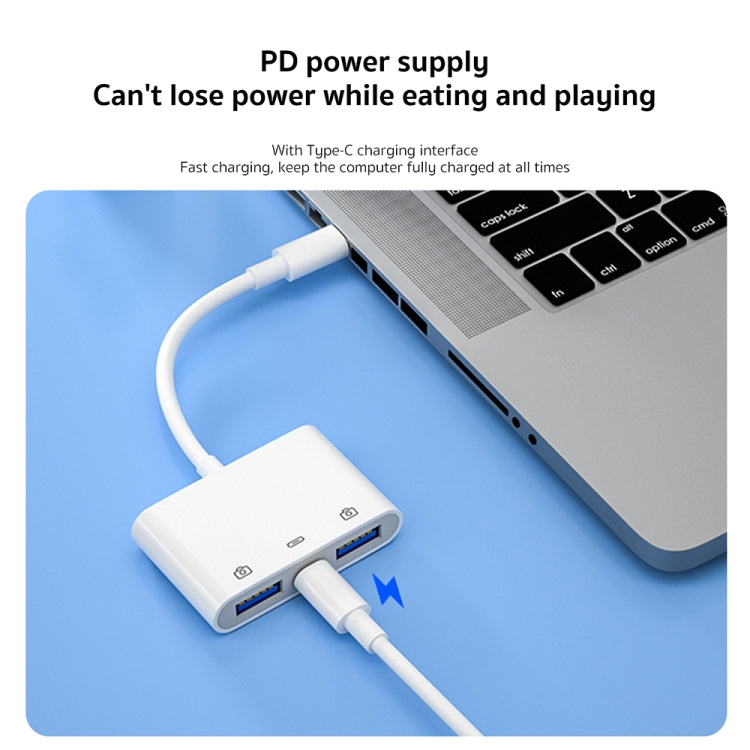 Adattatore 3 in 1 USB-C maschio a femmina per dispositivi USB-C