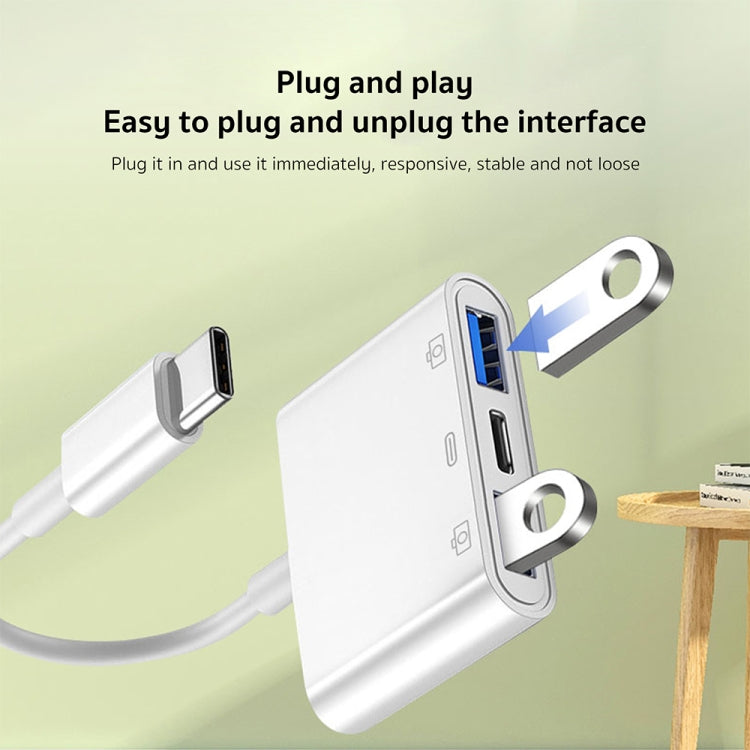 Adattatore 3 in 1 USB-C maschio a femmina per dispositivi USB-C