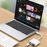 Adattatore 3 in 1 USB-C maschio a femmina per dispositivi USB-C