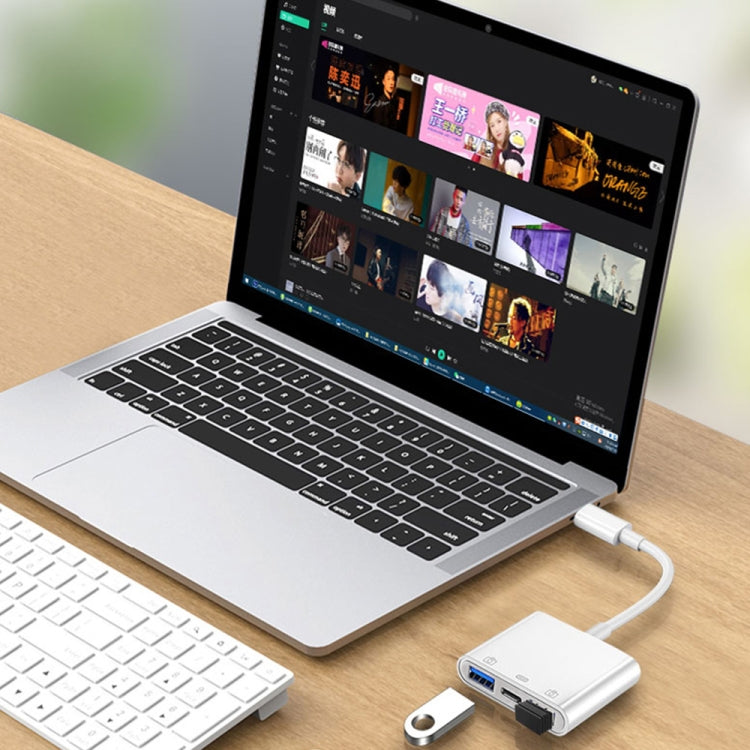 Adattatore 3 in 1 USB-C maschio a femmina per dispositivi USB-C
