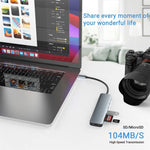 Adattatore HUB USB-C 7 in 1 con HDMI 4K e lettore schede