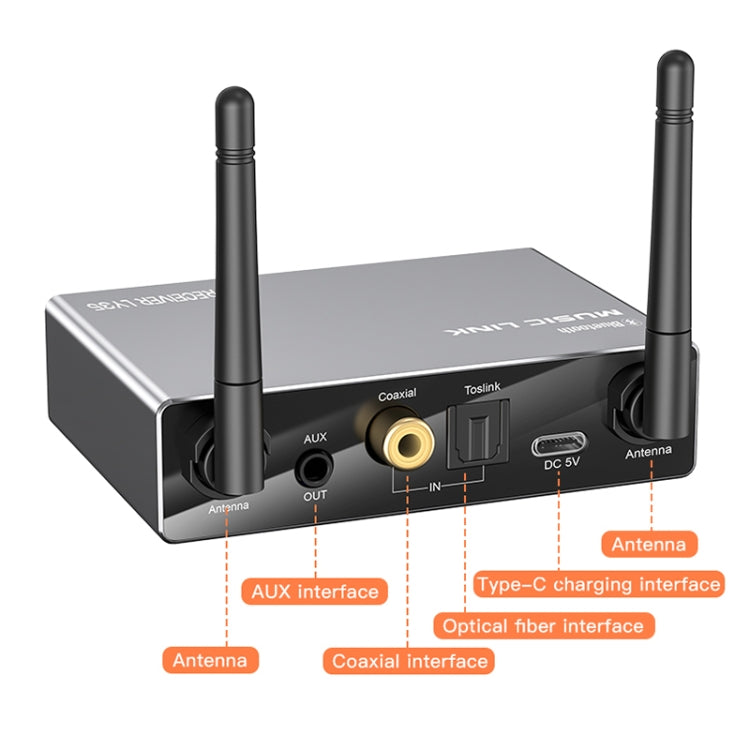 Ricevitore e trasmettitore Bluetooth 6 in 1 da digitale ad analogico in fibra ottica coassiale LY35, LY35