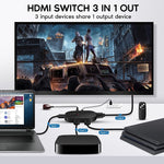 Switch video OZQ2-3 4K HDMI 2.0 3 ingressi 1 uscita, OZQ2-3