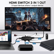 Switch video OZQ2-3 4K HDMI 2.0 3 ingressi 1 uscita, OZQ2-3