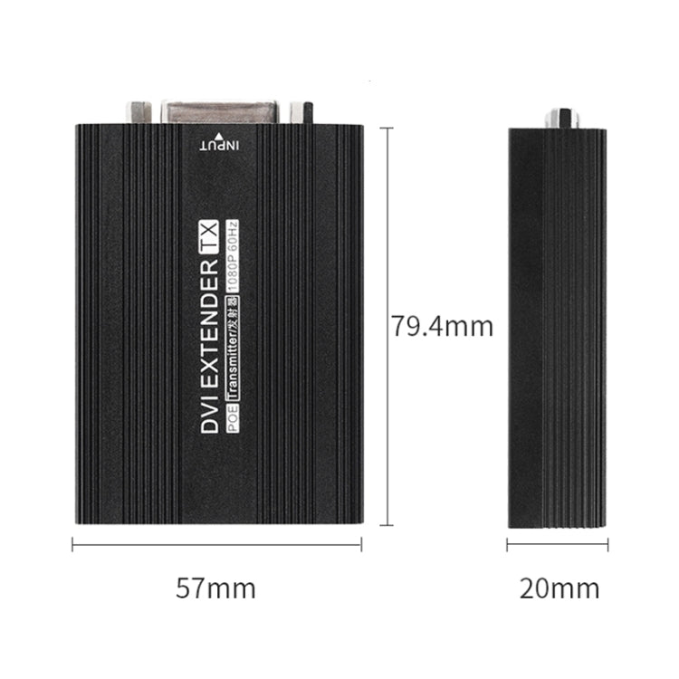 Measy DVI1815 Convertitore trasmettitore e ricevitore extender DVI, alimentatore singolo POE, distanza di trasmissione: 150 m, DVI1815