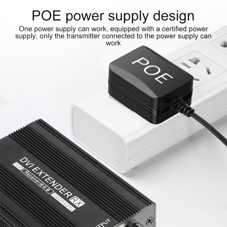 Measy DVI1815 Convertitore trasmettitore e ricevitore extender DVI, alimentatore singolo POE, distanza di trasmissione: 150 m, DVI1815